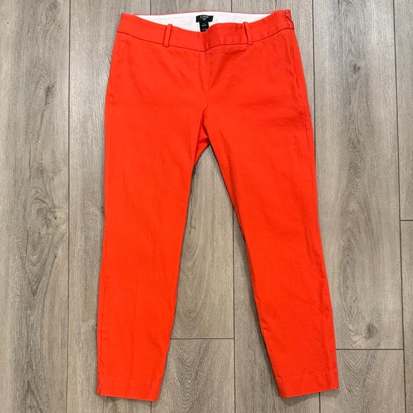 J. Crew City Fit Stretch Side Zip Ankle Bold Red Trousers/ Pants - Holiday - 6 - Picture 3 of 7
